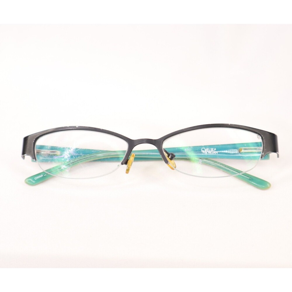 Chelsea Morgan Women's Eyeglass 51-17-130 Black Oval Half Rim FRAMES ONLY